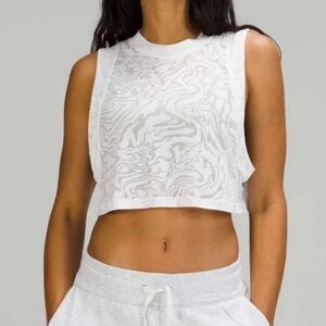 Lululemon all yours cropped tank top white size 4